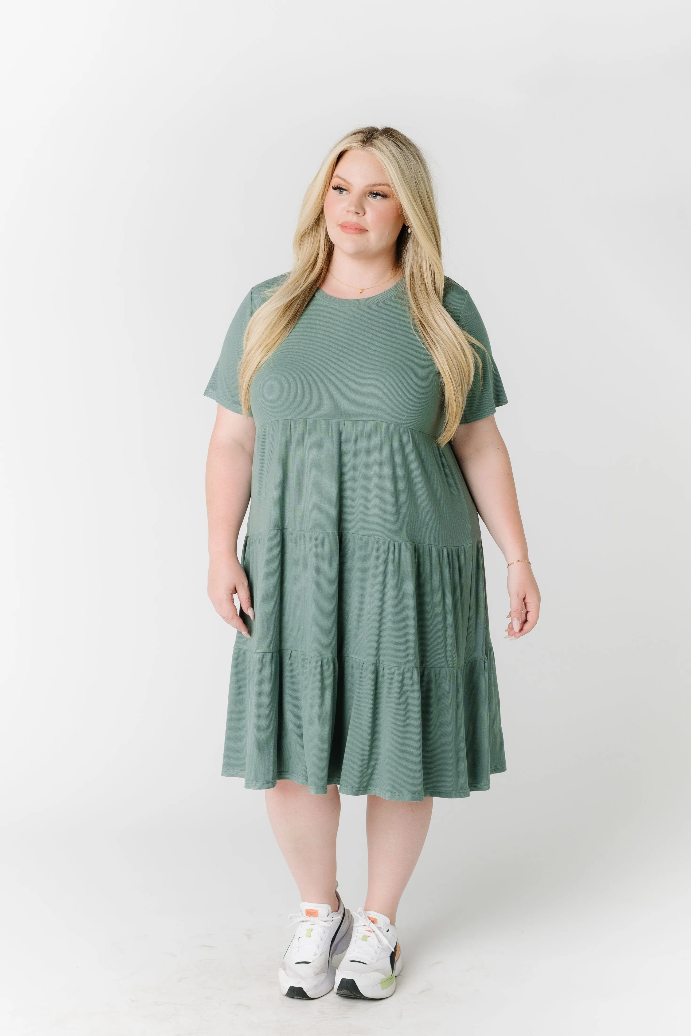 Brass & Roe Summer Ribbed Tiered Dress - Spring 2024