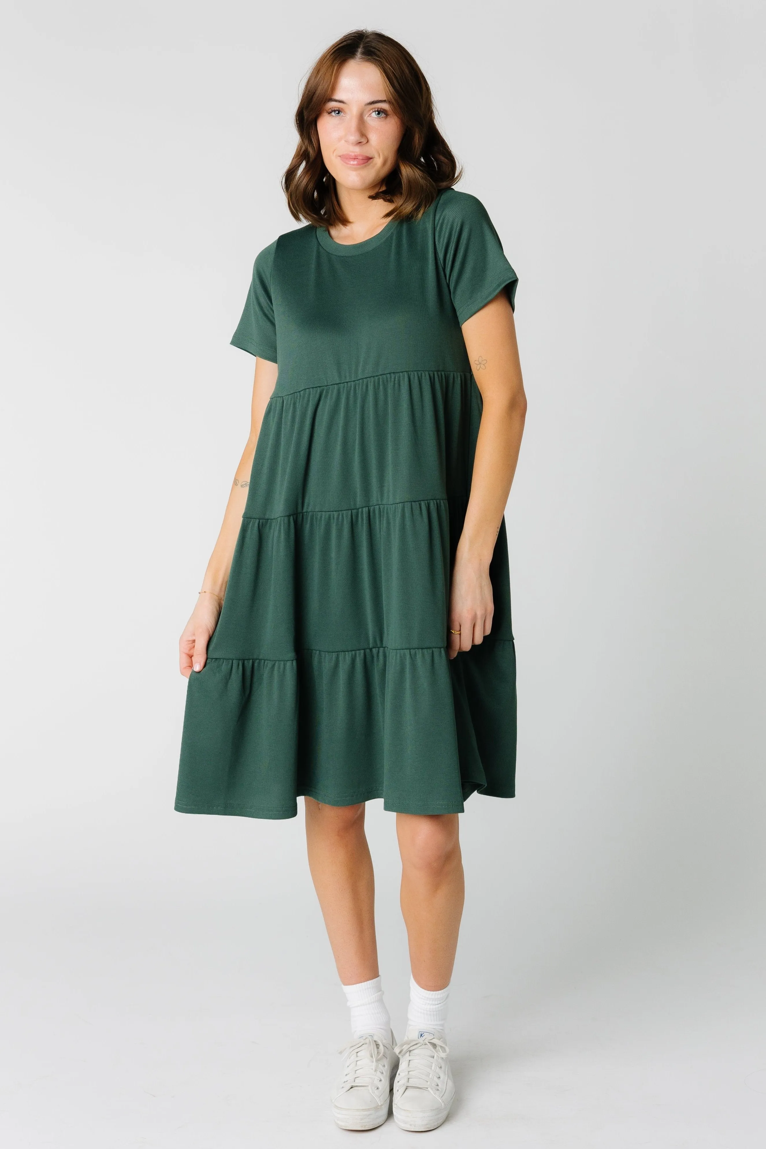 Brass & Roe Summer Ribbed Tiered Dress - Spring 2024