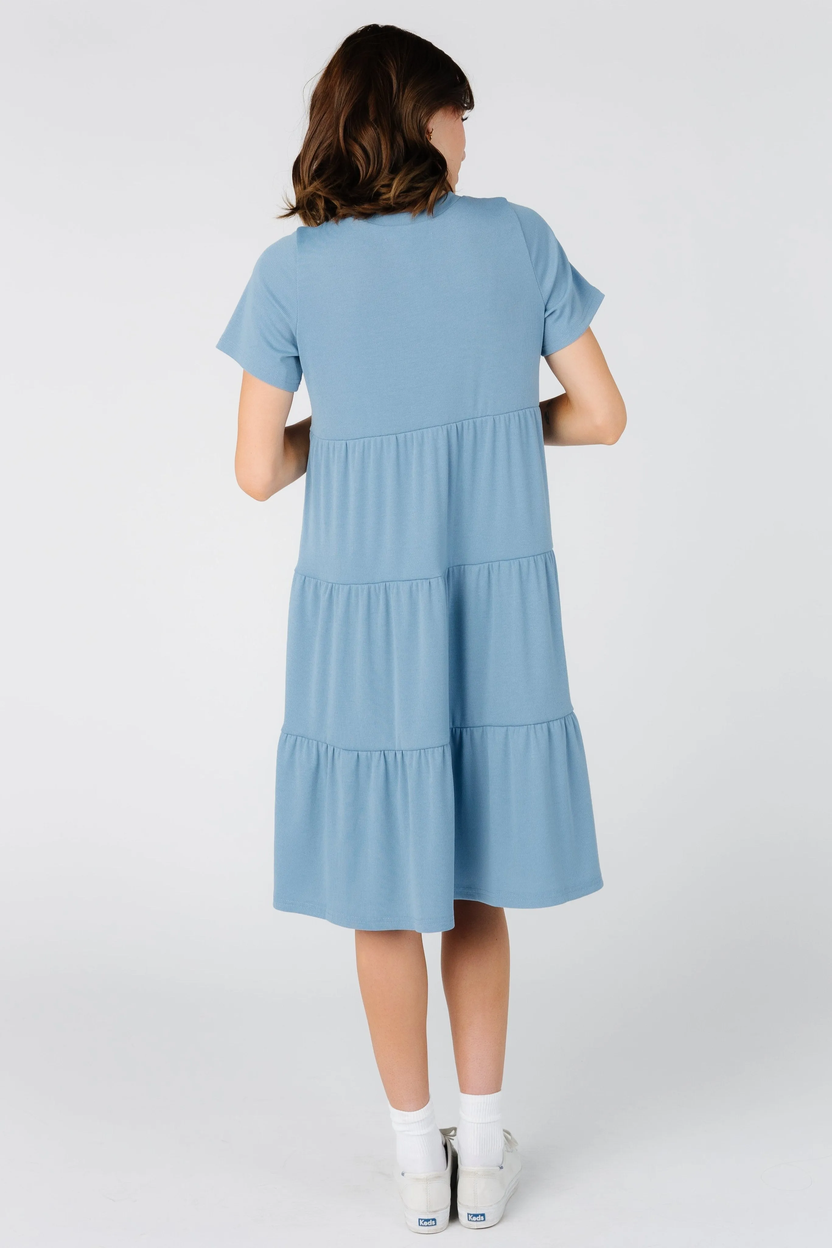 Brass & Roe Summer Ribbed Tiered Dress - Spring 2024