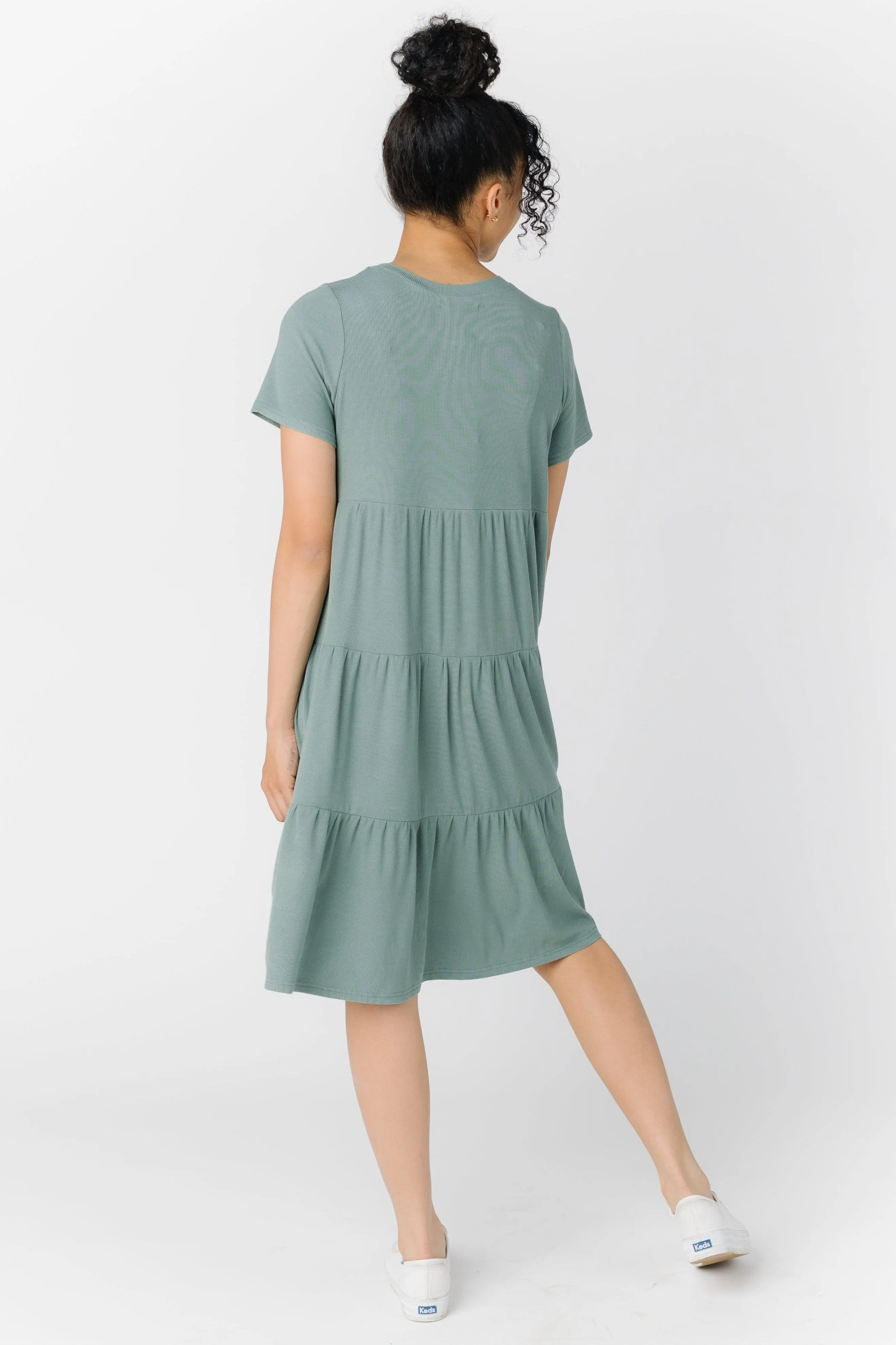 Brass & Roe Summer Ribbed Tiered Dress - Spring 2024