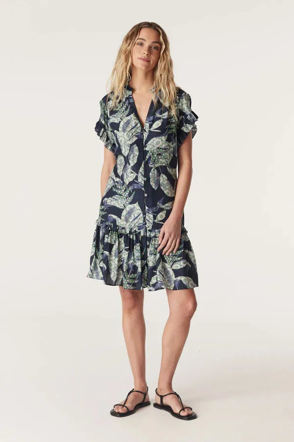 Cable - Havana Frill Dress - Navy Floral