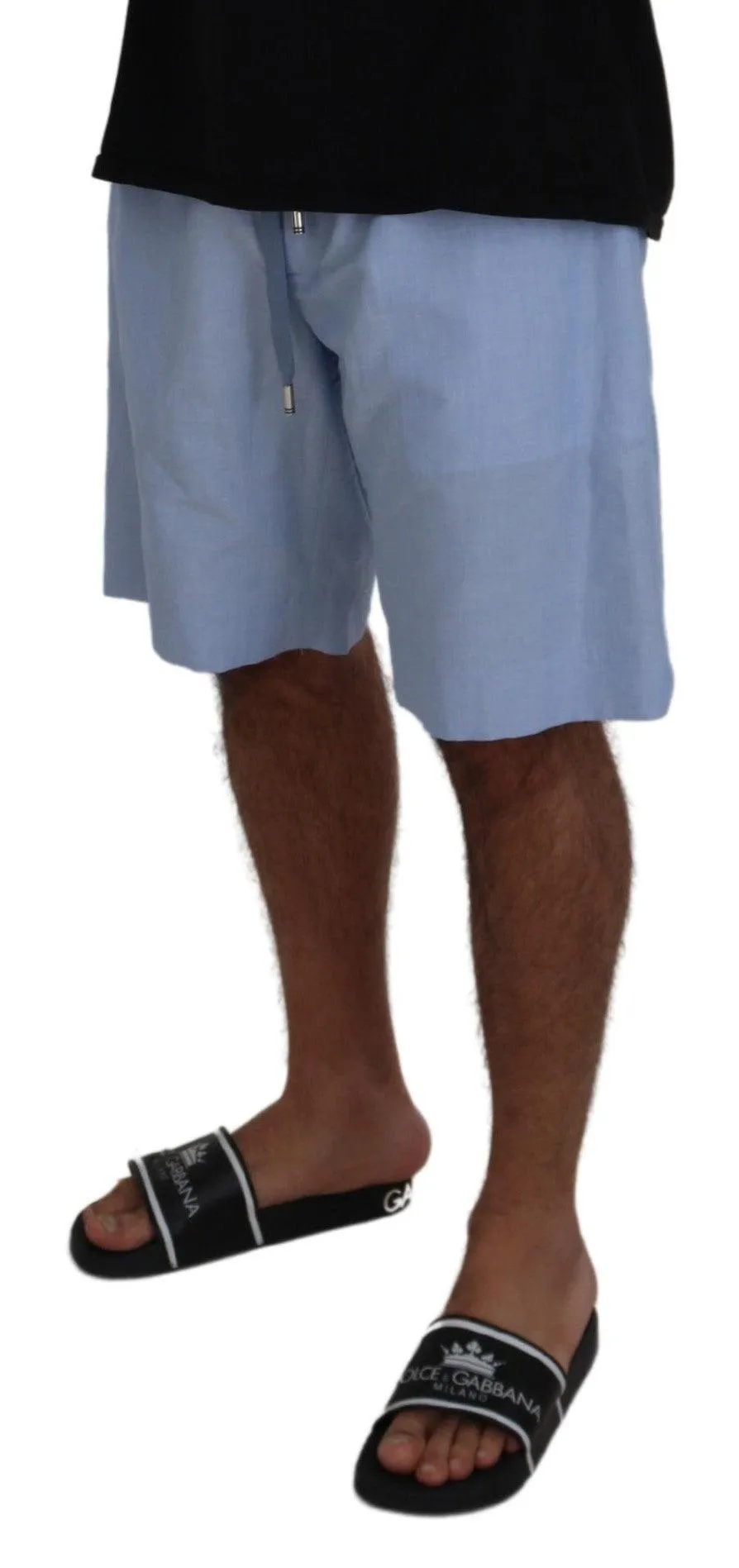 Dolce & Gabbana Light Blue Bermuda Mid Waist Casual Shorts