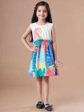 Girls Printed A-Line Dress - Ps Peaches