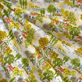 Japanese Country Escape Organic Cotton Lawn Mustard