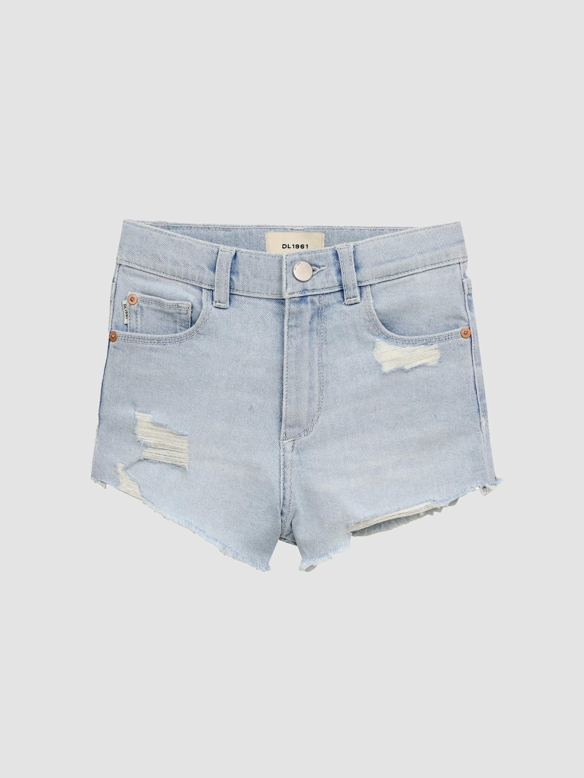 Lucy Shorts: High Rise Cut Off - Poolside Distressed