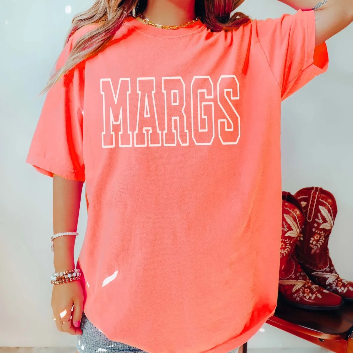 Margs Collegiate Lettering Comfort Color Tee