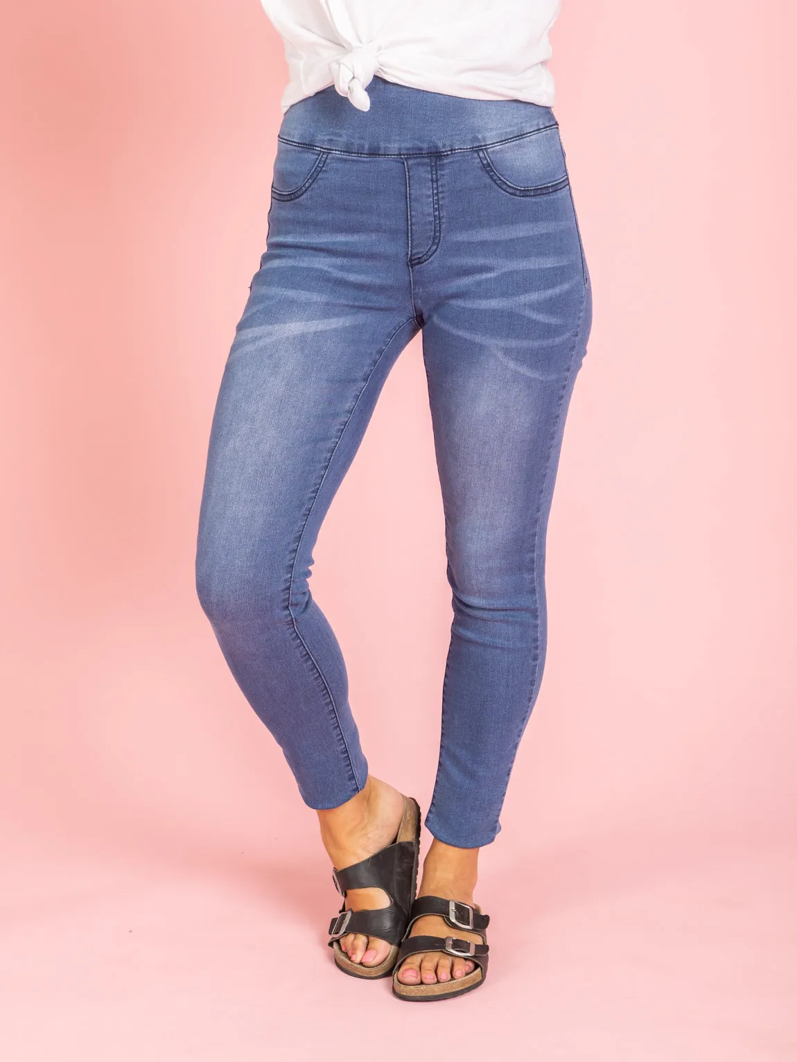 Mya Pull On Jeans - Light