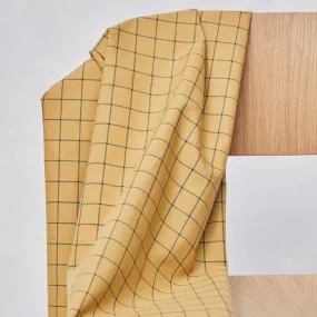 Organic Cotton Oxford Grid - Dry Mustard / Bottle Green