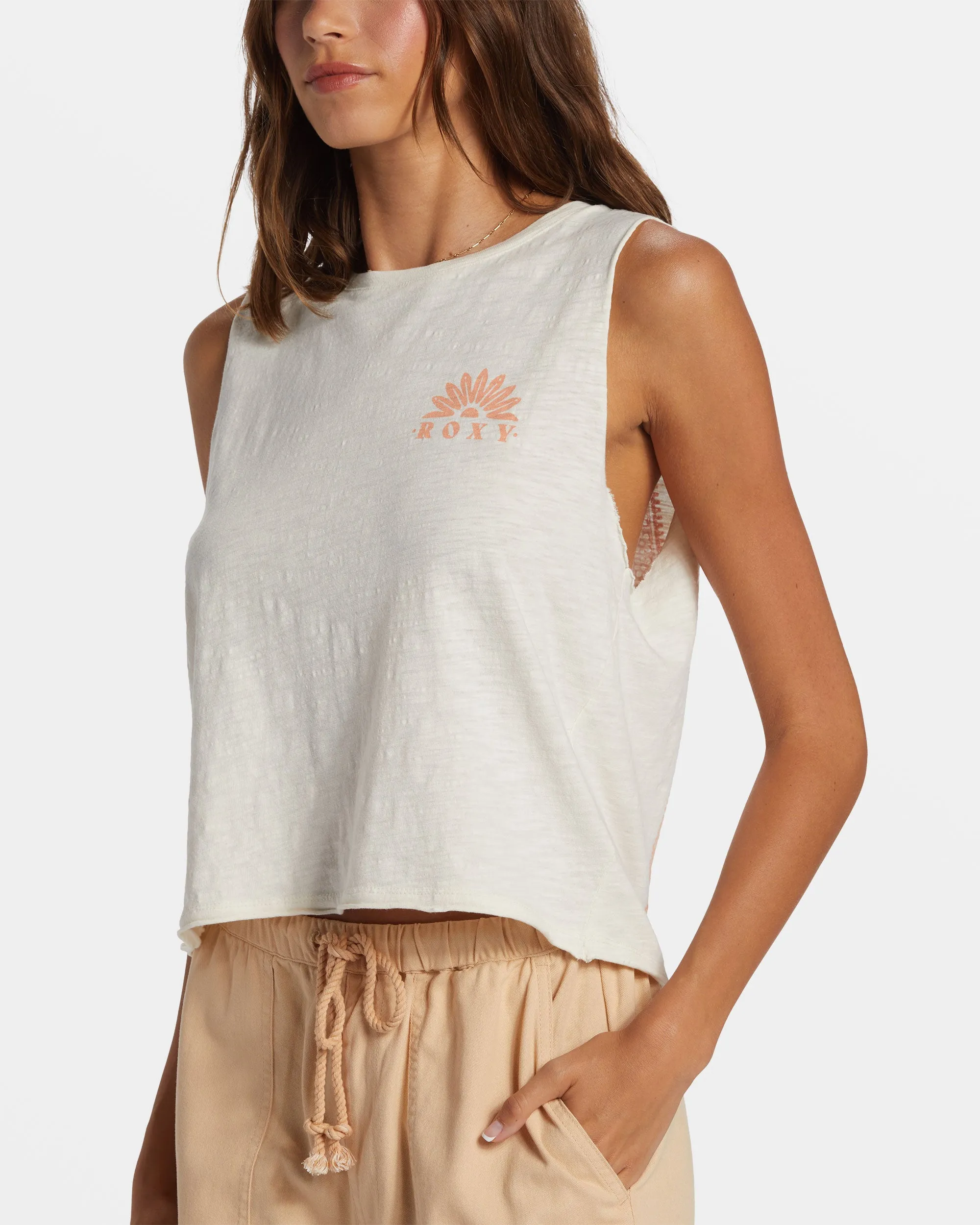 Paper Moon Muscle Tank Top - Egret