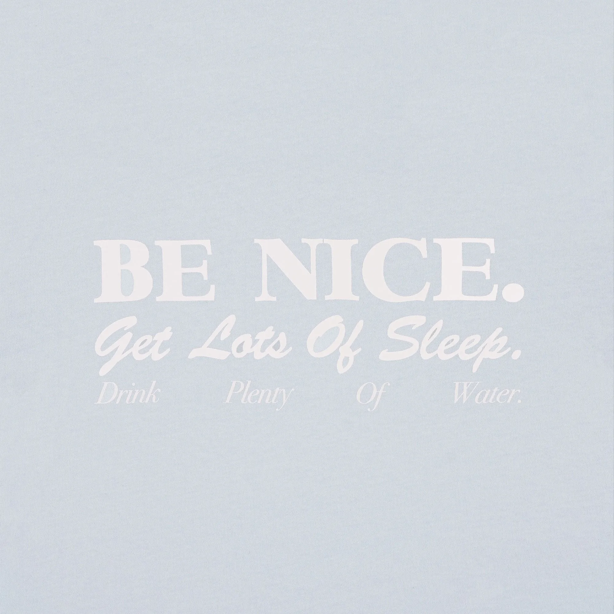 SPORTY & RICH | BE NICE CROPPED T-SHIRT { BABY BLUE/WHITE