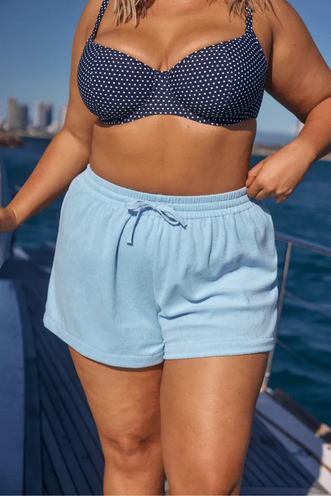 Terry Towelling Shorts Light Blue