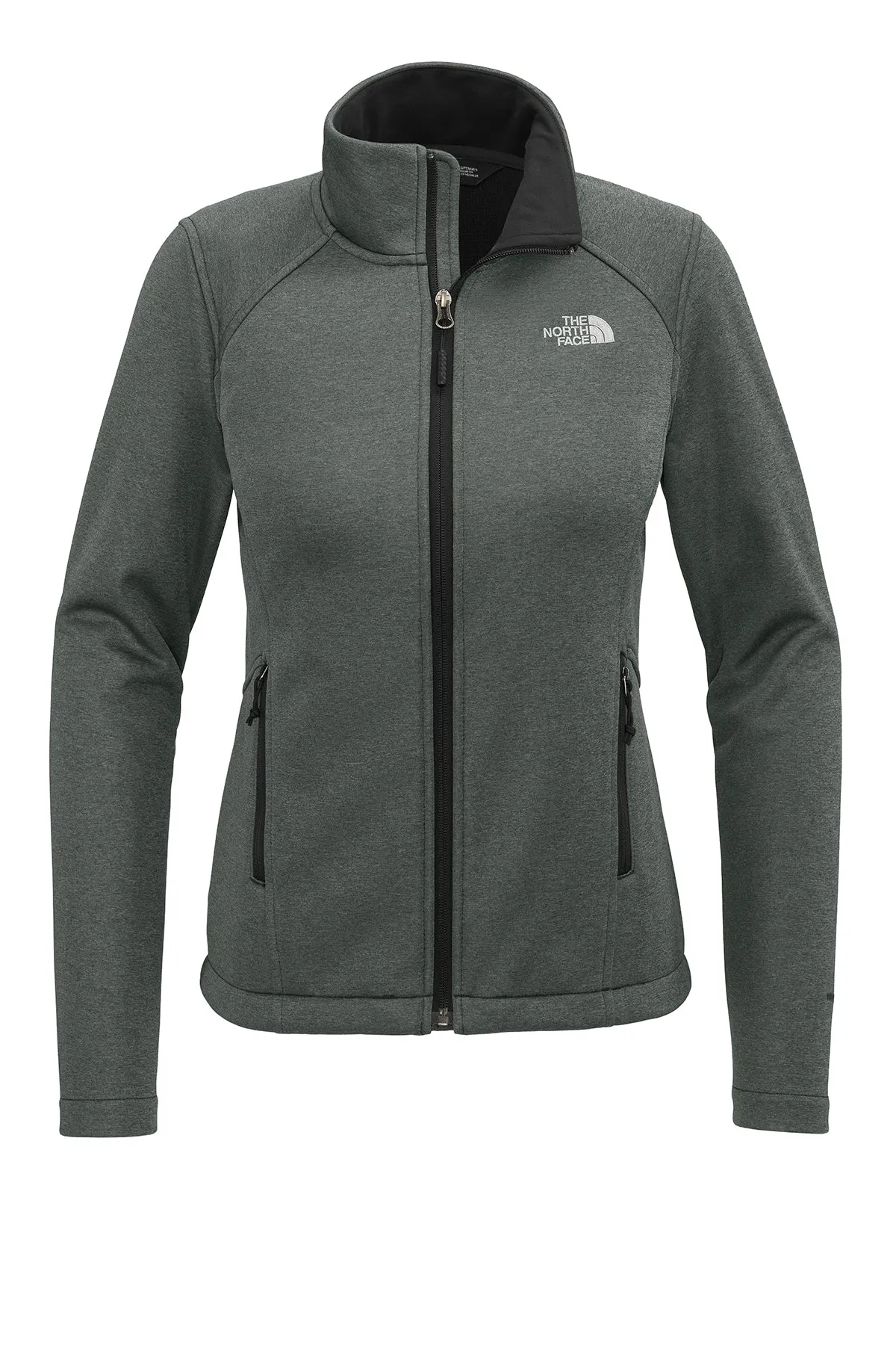 The North Face Ladies Ridgewall Soft Shell Custom Jackets, Dark Grey Heather