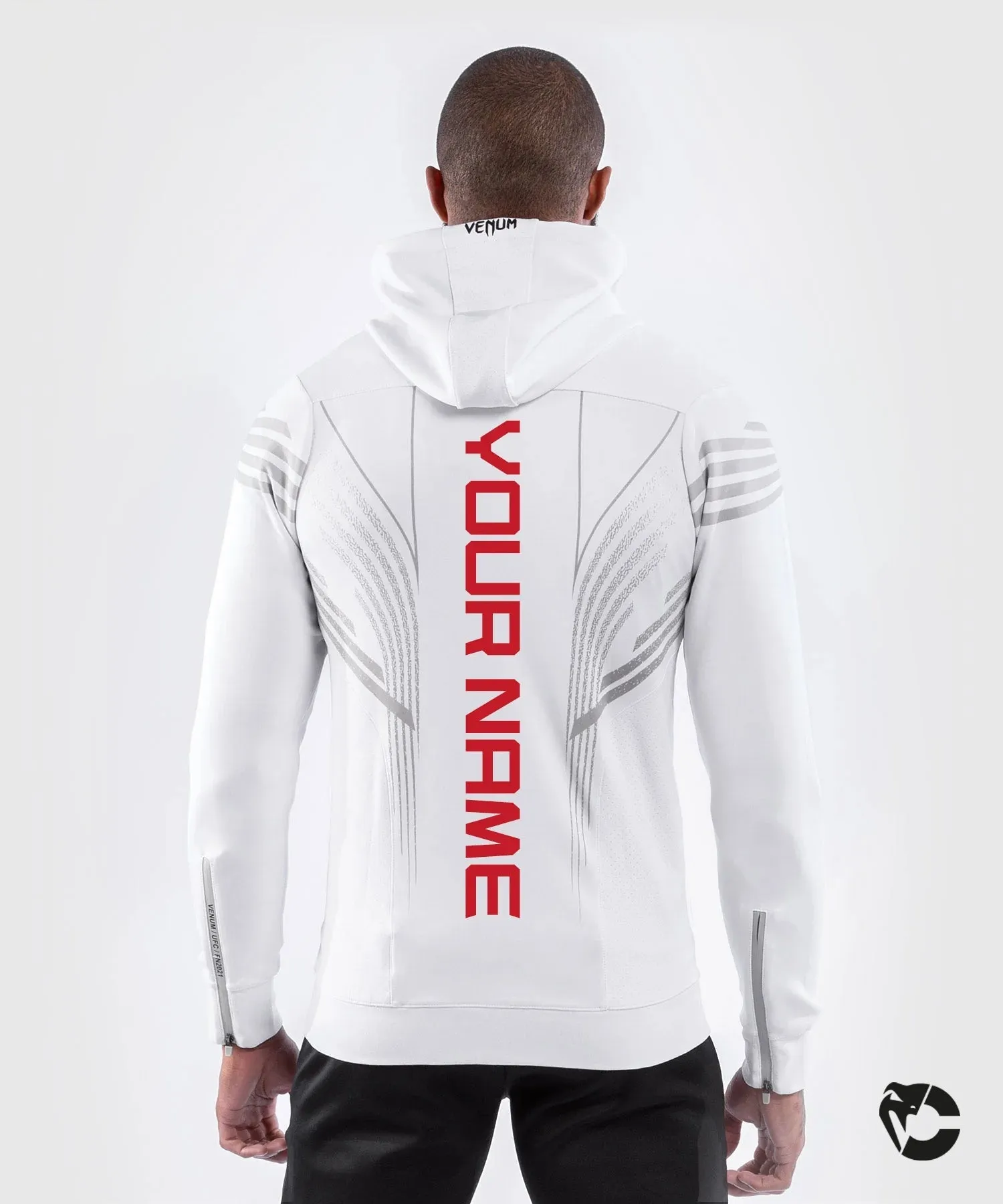 UFC Venum Personalized Authentic Fight Night Men's Walkout Hoodie - White