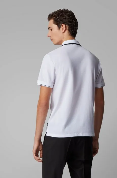 Zip-neck polo shirt in honeycomb cotton Polston 15 - 50424143 WHITE